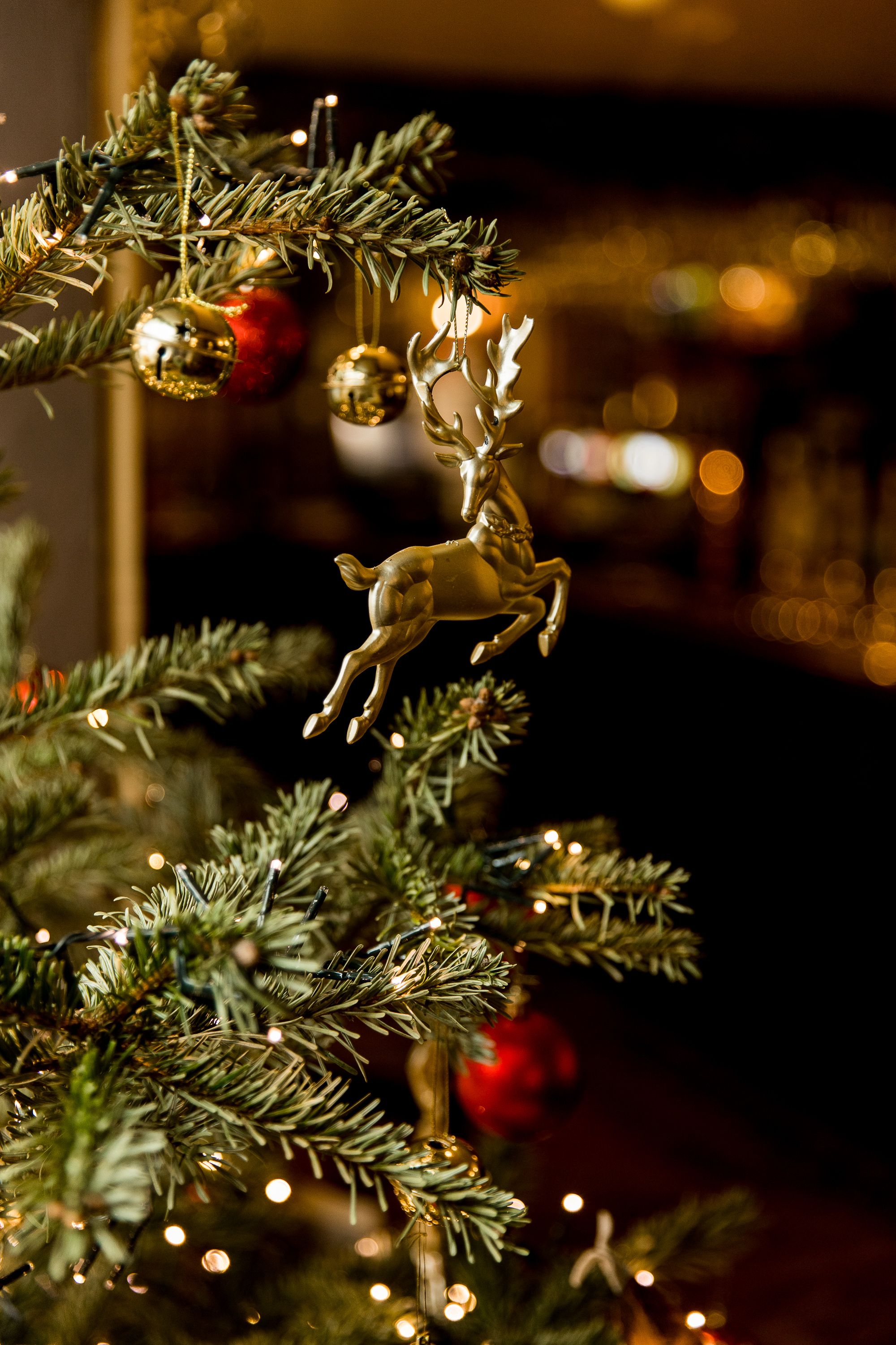Christmas tree decorated with baubles